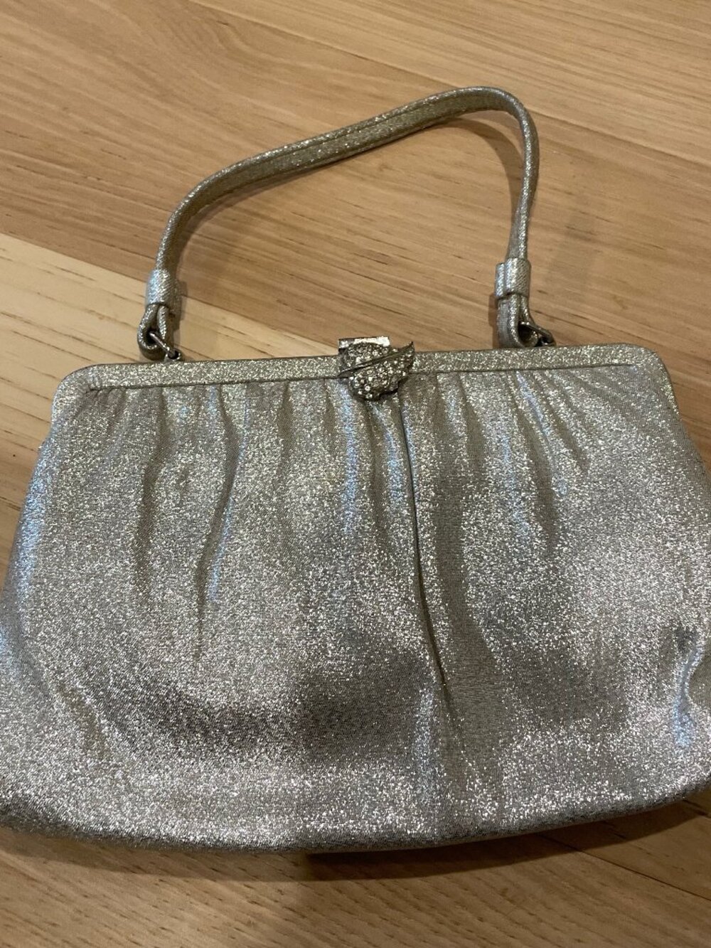 Beautiful Vintage Silver Sparkly Evening Purse